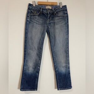 Paige Jeans Size 25 Blue Venice Capri Low Rise Sandblasted Whiskered Denim Y2K